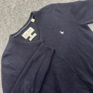 Jack Wills V-Neck Sweater XS Navy Blue Extra Fine Merino Wool Men's